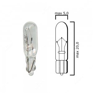Scheda lampadina con attacco in vetro W2x4,6d 24V 1W T5 per quadro strumenti