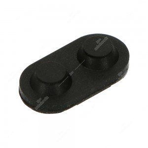 Vista superiore pulsantino in silicone con doppio contatto in gomma conduttiva - 15x7,6x3,3 mm