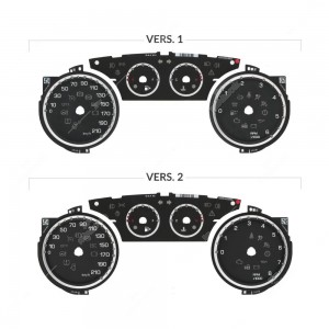 Kit di fondini per contachilometri Lancia Ypsilon 846 (modelli pre-restyling) - confronto versioni