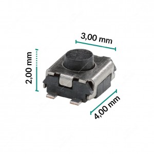 Micropulsante 3x4x2mm - Confezione da 5 pz (normalmente aperto)
