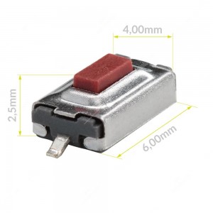 Micropulsante 6x4x2,5mm - Confezione da 5 pz (normalmente aperto)