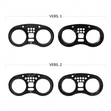 Versions comparison of the front lens for Alfa Romeo GTV and Spider dashboards