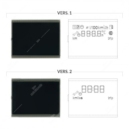 Versions comparison of the half FIS display for Seat Altea, León and Toledo dashboards