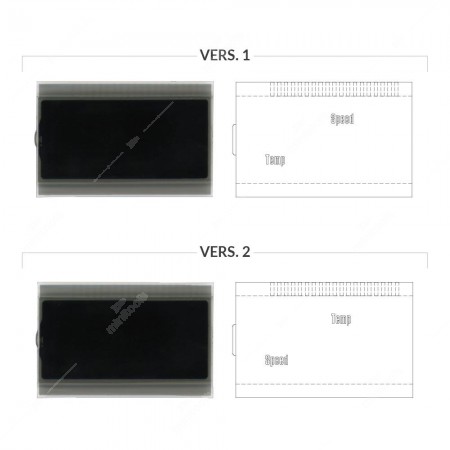 Versions comparison for the on-board computer display for MINI R50, R52, R53 tachometers