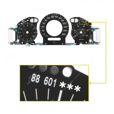 Where to find original code on Mercedes W209, W211, C219 EL panel