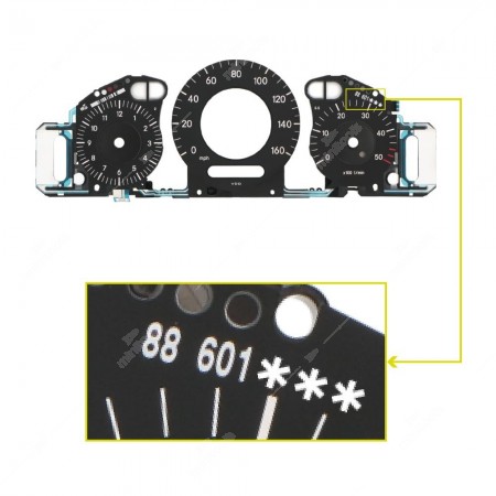 EL panel with gauge face (black - mph) for Mercedes CLK W209, CLS C219 and E-Class W211 speedometers