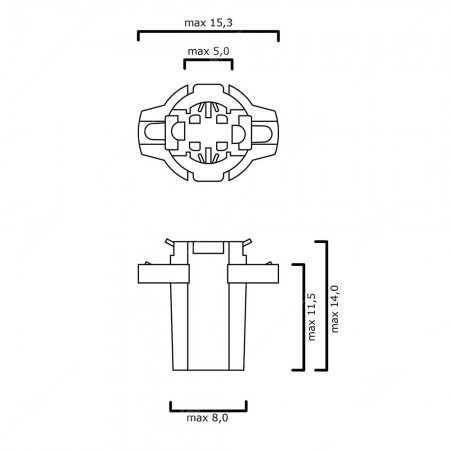 B8,3d bulb twist socket technical schema