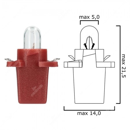 Schema of instrument cluster bulb B8,7d 24V 1,2W with brown socket