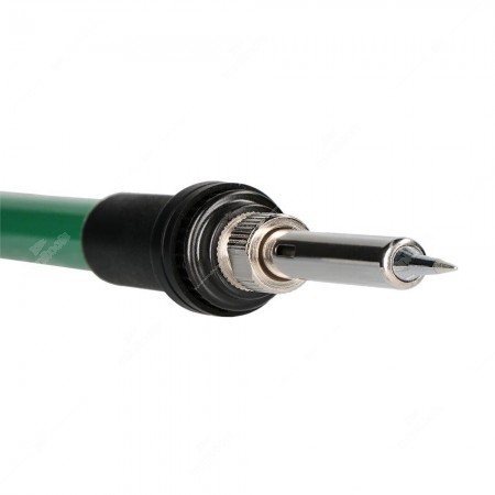Close-up of the 939D soldering iron conical tip for precise SMD and micro-soldering
