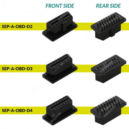 Type A OBD2 female plug - versions comparison