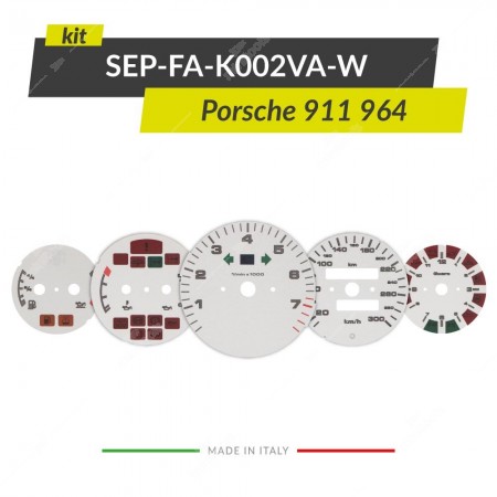 Set of white gauge faces discs for Porsche 911 964 speedometers