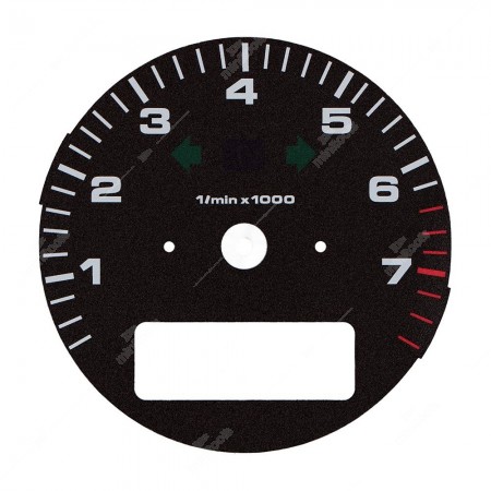 Porsche 911 964 Turbo 3.6, 964 Turbo S and 993 Turbo Cabriolet 3.6 tachometer dial disc - warning lights off