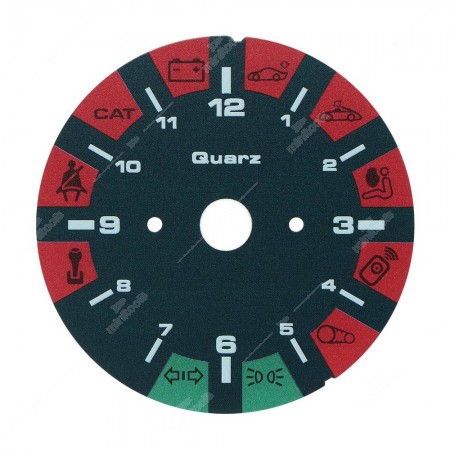 Porsche 911 993 dark teal clock gauge overlay - warning lights on