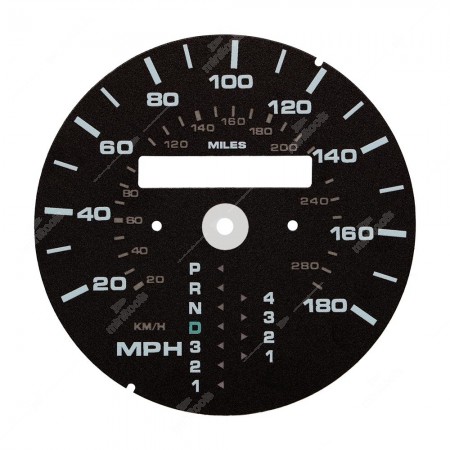 Gauge face dials for converting Porsche 911 964 993 speedometer from km/h to mph conversion (1 odometer counter - automatic transmission) 