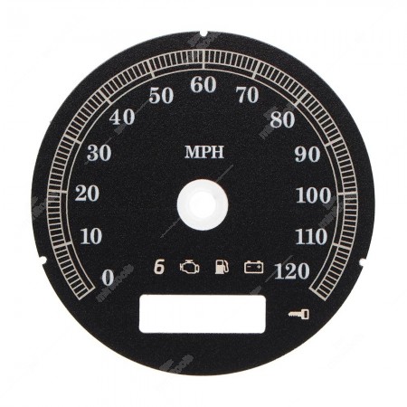 Black gauge face for Harley-Davidson mph speedometers restoration (80mm diameter - 2006-2013 models)