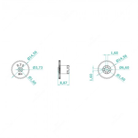 35 teeth gear for Porsche dashboards - schema