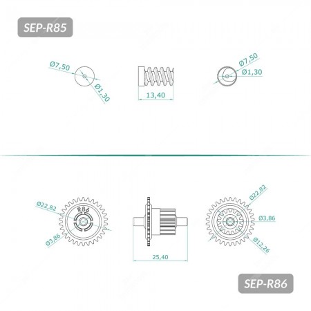 Set of gears for Ford, Lincoln and Mercury instrument clusters trip meter and odometer repair - technical schema