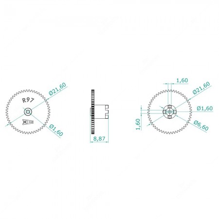 Porsche 911 G, 911 964 and 911 993 53 teeth odometer gear technical schema
