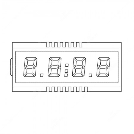Schema of the LCD screen for Deutz-Fahr, Same, Lamborghini, Hürlimann tractors dashboards hour meter - 7+8pins