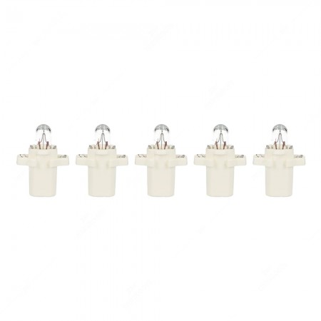 Pack of instrument cluster bulbs B8.3d BAX10s 12V with white socket