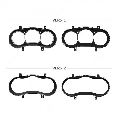 Versions comparison of the Renault Koleos I dashboards front lens