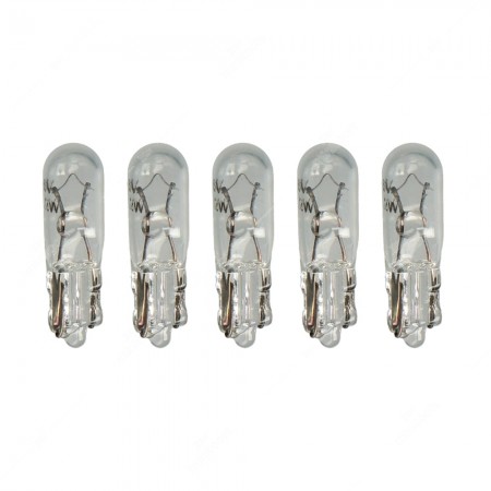 Pack of dashboard and gauge bulbs glass base W2x4,6d 6V 1,2W T5