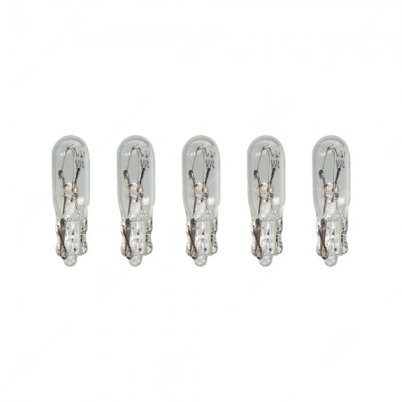 Pack of dashboard and gauge bulbs glass base W2x4,6d 12V 3W T5