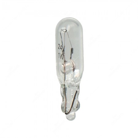 Bulb glass wedge base W2x4,6d 24V 1W T5 for instrument clusters and dashboards
