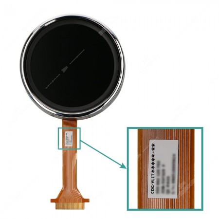 Fiat 500 and Abarth 500, 595, 695 spare dashboard LCD display zoomed on code label