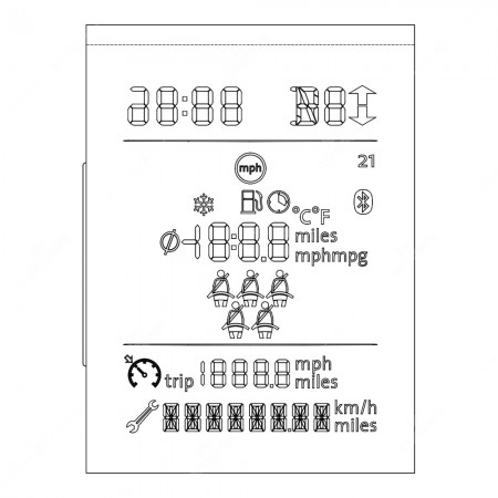 Technical schema of VW Golf 6, Polo, Scirocco, T5 and Skoda Yeti instrument clusters display