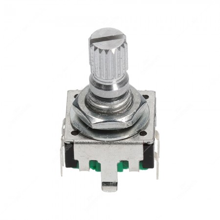 Mechanical encoder, 24 pulses per revolution,  with push switch