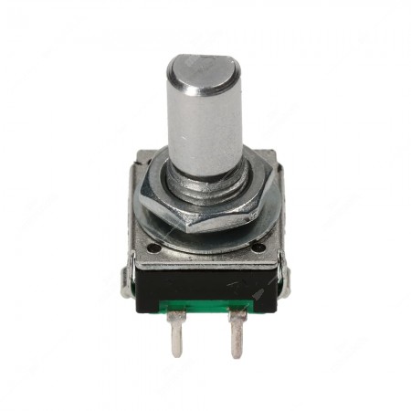 Mechanical encoder, 18 pulses per revolution,  with push switch