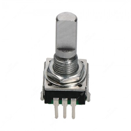 Mechanical encoder, 12 pulses per revolution,  with push switch, 12 detents