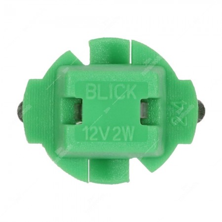 Instrument panel bulb B8,7d 12V 2W with green socket bottom side