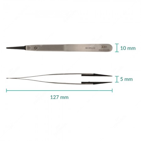 Anti-static tweezer with rounded plastic tip (127x10x5mm)