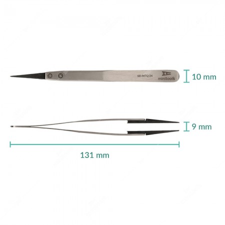 Anti-static tweezer with fine plastic tip (131x10x9mm)