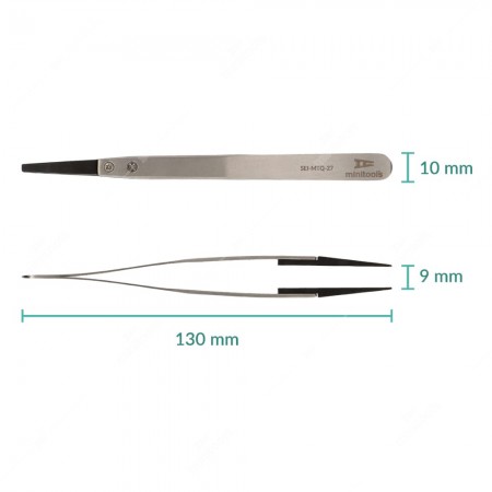 ESD tweezer with flat plastic tip (130x10x9mm)