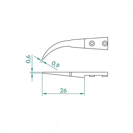  Anti-static tweezer with curved, fine plastic tip (130x10x10mm)