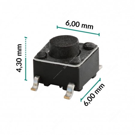 0 Pulsante 6x6x4,3mm - Conf. da 10 pz (normalmente aperto)