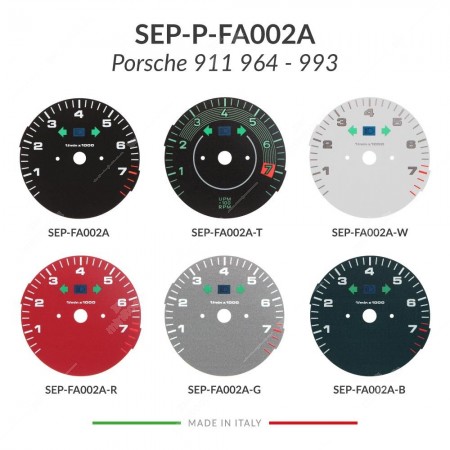 Colours available of Porsche 911 964 - 993 rev counter dials