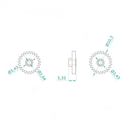 Gear for Alfa Romeo, Opel, Renault and Volvo instrument clusters odometer - schema