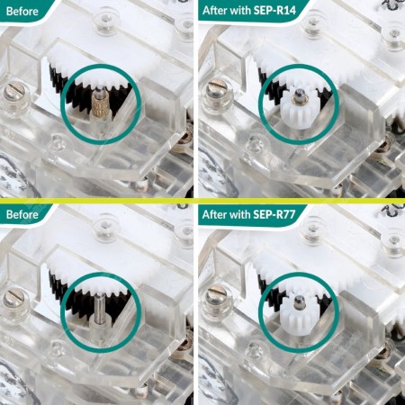 Comparison between using SEP-R14 and SEP-R77 to repair  BMW E30, E34, E24, K100, K75 and Mercedes W126, C107, R107 instrument panels