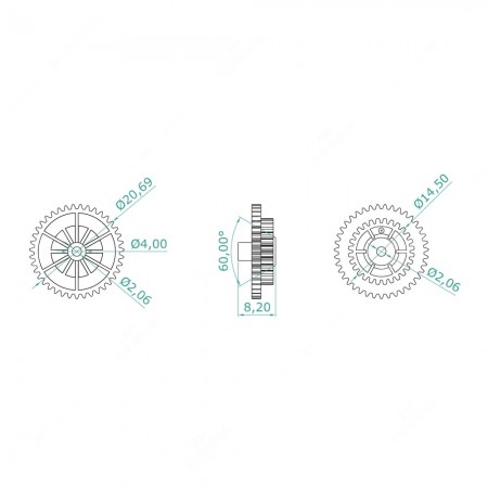 Ingranaggio per coGear for BMW 5 Series E34 instrument clusters odometer (39+29 teeth) - schemantachilometri odometro BMW Serie 5 E34 (39+28 denti) - schema