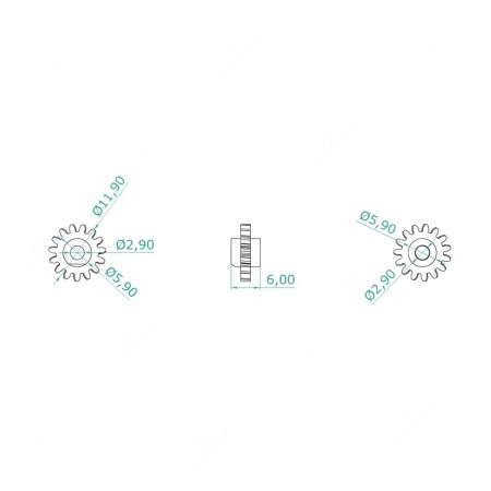 Audi, Mercedes and VW instrument clusters odometer gear - 15 teeth - schema