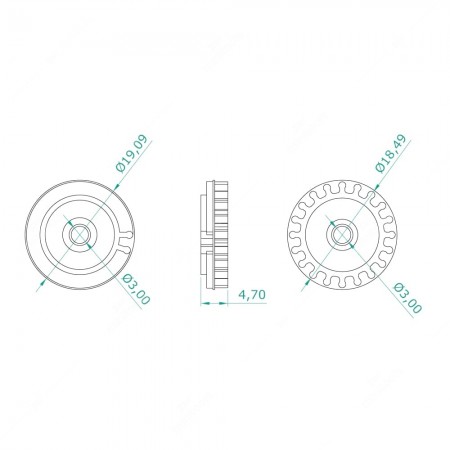 Audi, Mercedes, VW and Volvo instrument clusters odometer gear (20 teeth) - schema