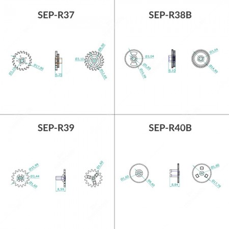 0 Kit ingranaggi: SEP-R37+SEP-R38+SEP-R39+SEP-R40