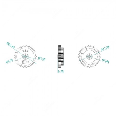 Gear (43 external - 34 internal teeth) for Mercedes R107 instrument clusters