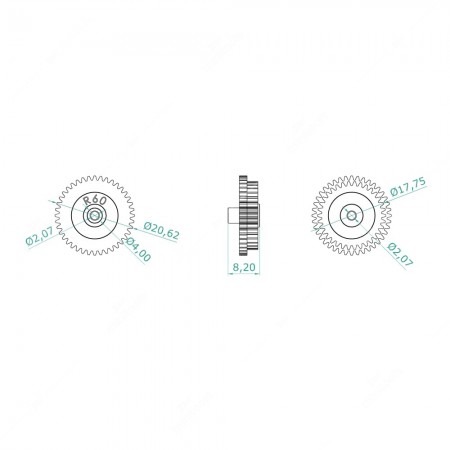 Gear (40 external - 34 internal teeth) for BMW K75, K1, K100, K1100 motorcycles dashboards