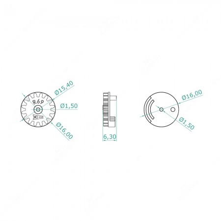 Audi 80 B3 / B4, 100 C4 and A6 C4 instrument cluster odometer gear (16 teeth)