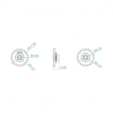 Porsche 911 G and 944 instrument cluster odometer gear (20x22 teeth)